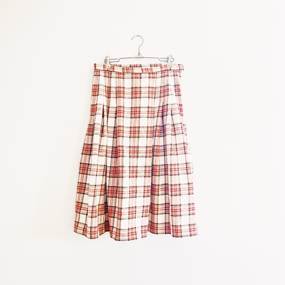 Vintage Dresses & Skirts - Vintage Pendleton plaid pleated skirt